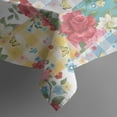 thumbnail image 5 of Pioneer Flower Floral Print Pattern Square Tablecloth,Waterproof Square Table Cover,Wipeable Spillproof Washable Table Cover for Home Kitchen Party Decor 52"x52"(132x132cm), 5 of 6