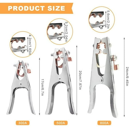 

RANMEI 300A/500A/800A SPRING LOADED EARTH CLAMP COPPER GRIP MIG TIG ARC WELDING