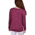 thumbnail image 2 of NY Collection Womens Knit Pullover Blouse, Purple, Petite, PL, 2 of 3