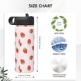 thumbnail image 4 of Yiaed Strawberry Print Water Bottle with Straw Lid, Stainless Steel Double Wall Insulated Water Bottle | Leak-Proof and Spill-Proof Water Bottle, 4 of 8