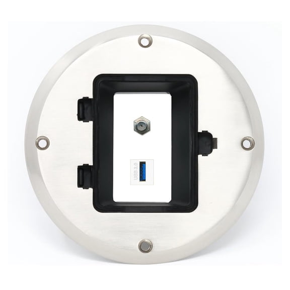 RiteAV Coax USB-3 Floor Box [Stainless Steel]