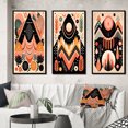 thumbnail image 1 of Designart "Retro Pink Bohemian Tribal Geometry II" Modern Geometric Framed Wall Art Set Of 3 - Pink Abstract Frame Gallery Wall Set For Home Decor, 1 of 6
