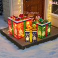 3pcs Festive Gift Box Set with LED Lights - Holiday Decorations, Warm ...