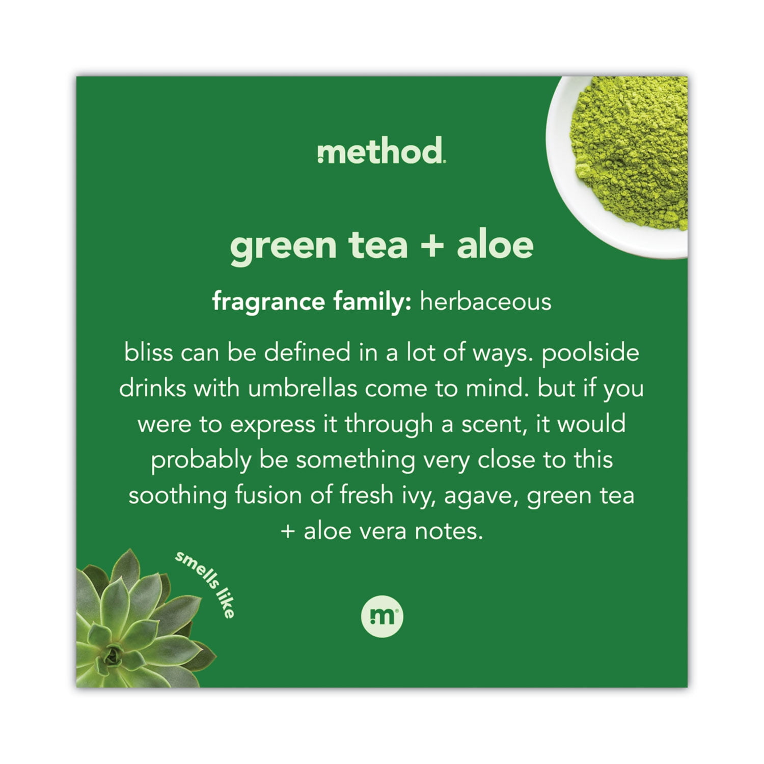 Method, MTH00362CT, Green Tea/Aloe Foaming Hand Wash, 6 / Carton, Green