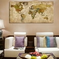 thumbnail image 5 of Vintage World Map Canvas Wall Art Map of the World Large Painting for Office Home Decoration for Living Room Bedroom Framed Ready to Hang, 5 of 7