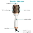thumbnail image 4 of Teqhome Hair Dryer Brush Blow Dryer Brush in One 4-in-1 Hot Air Curling Brush Negative Ion Hair Styler Brush for All Hair Types White, 4 of 12