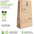 thumbnail image 3 of 8 Lb Kraft Brown Paper Lunch Bags (1000 Count) - Bulk Disposable Lunch sacks, Small Size Blank Bag, Good for a Snack, Sandwich, Grocery Food, and Arts & Crafts Projects, Stock Your Home, 3 of 6