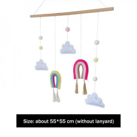 

[A BIG SALE]Windbar Stick Cloud Rainbow Felt Pendant Pink
