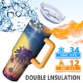 thumbnail image 2 of 40oz Hawaii Tropical Plants Tumbler with Handle, Leak Proof Flip Straw Lid, Stainless Steel Vacuum Insulated Travel Cup Gift, 2 of 5