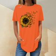 thumbnail image 2 of Weikingp Women's Summer Tops Women Graphic Tees Short Sleeve Womens Tops 2025 Spring Neck Casual Print Tunic T Shirts Womens Tops Half Sleeve T Shirts for Women Orange 3XL, 2 of 4