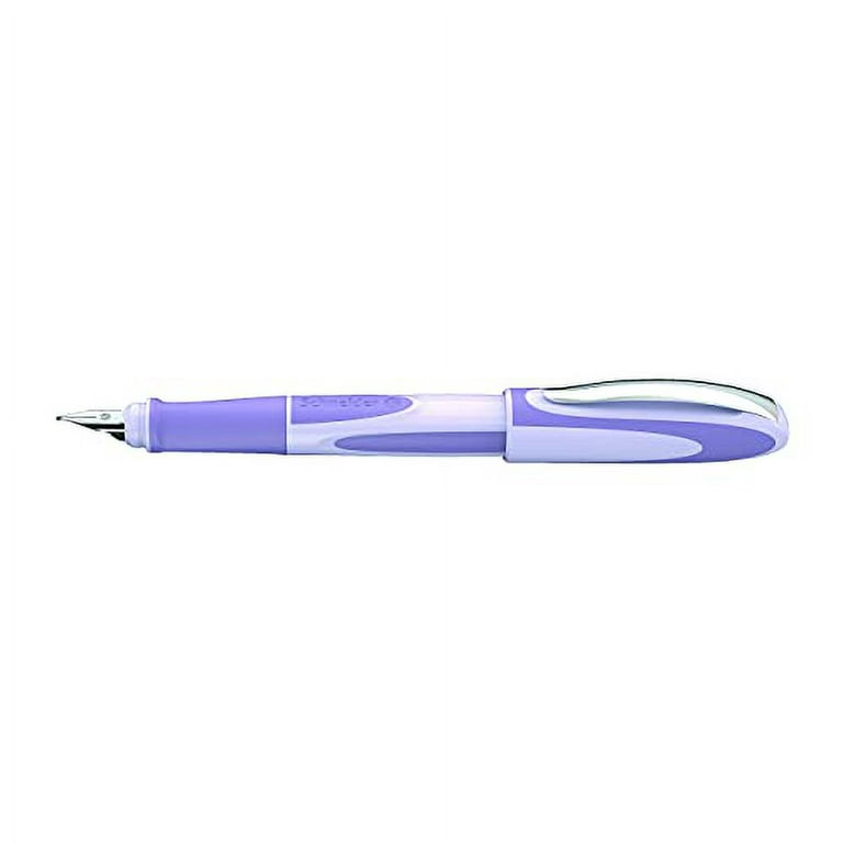 Schneider Ray Fountain Pen M (Medium), Refillable, Lavender Barrel, Royal Blue Erasable Ink Cartridge, Pack of 1 Pen (168208)