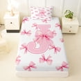 thumbnail image 3 of Erosebridal Ribbon Princess Bowknot Twin Sheet Sets,First Letter J Bedding For Girly 3-Piece, 3 of 6
