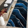 thumbnail image 4 of Navy Blue Marble Rug, Luxury Marble Rug, Blue Rug, Modern Rugs, Indoor Rug, Thin Rug, Customs Rug, Non-Slip Carpet, Office Rug, Silver Rug, 3.3'x5' - 100x150 cm, 4 of 5