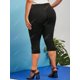thumbnail image 4 of Botón Mock Botón Mock Capri Leggings Rosegal Leggings de talla grande, 4 of 5