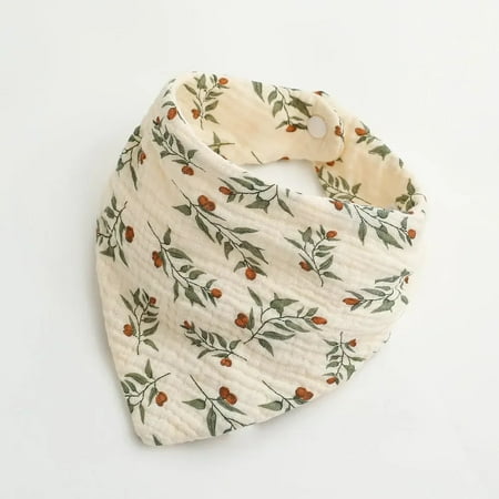 Baby Bibs Bandana Muslin Drooling Bib for Infant 0-2Year Baby Teething Soothe Cotton Towel High Absorbent Stylish Floral Bib Flower