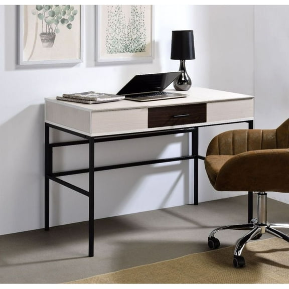 Hassch Modern Computer Desk Study Writing Table with Built-in USB Port & Plug, Storage Drawer, Natural
