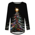 thumbnail image 5 of VKOYWKM Womens Tops Christmas Long Sleeve T-Shirt Christmas Tree Graphic Tees Fall Tops Holiday Crew Neck Xmas Pullover Sweatshirt, 5 of 6