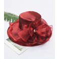 thumbnail image 2 of Women Derby Fascinator Hat Organza Church Wedding Hat Wide Brim Cocktail Tea Party Hat, 2 of 5