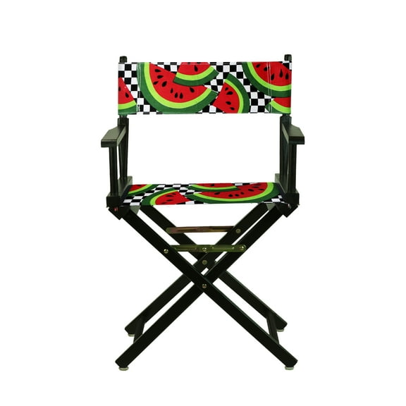 18" Director's Chair Black Frame-Watermelon Slices