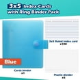 3 Pack 3x5 Lined Index Cards with Ring Binder Holder and Dividers, 100