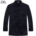thumbnail image 2 of CHEF Uniforme Poliéster de manga larga Cocina Delantal con bolsillos delanteros Simple Style Professional Home Suministros para la parrilla Restaurante Negro XXL seitruly LF000325-04, 2 of 7