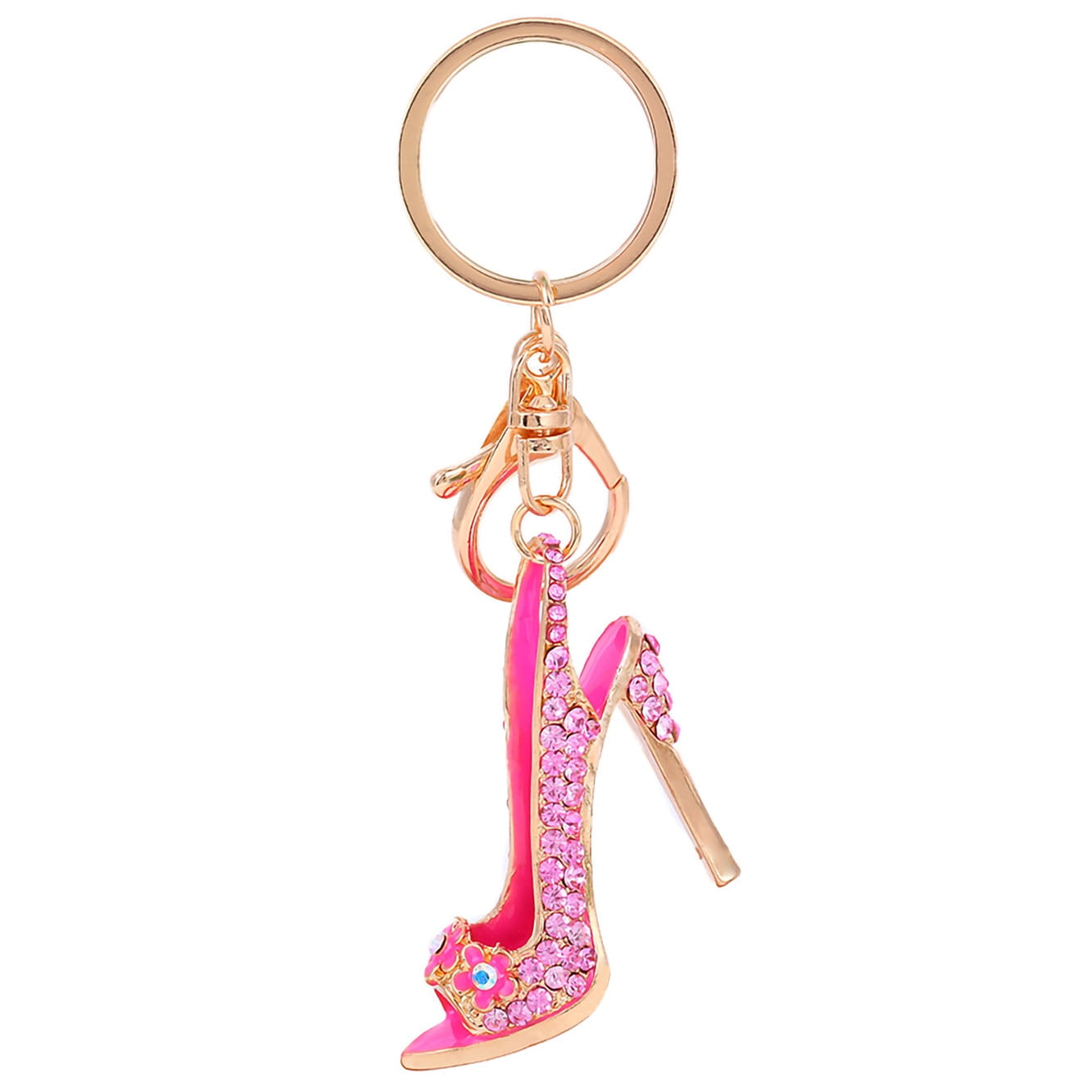 SOLID METAL 2 PIECE LADIES HIGH HEELED SHOES DIAMONTE 4COLOURS KEYRING GIFT IDEA 