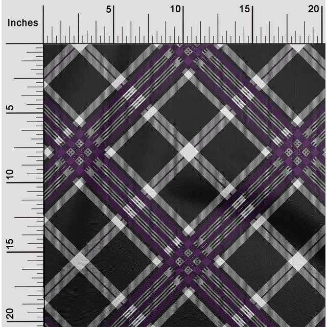 oneOone Viscose Chiffon Fabric Tartan Check Fabric Prints By Yard 42 Inch Wide