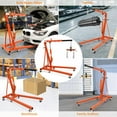 thumbnail image 6 of Kojooin 2 Ton 4000 Lbs Engine Hoist with Lever, Folding Cherry Picker Engine Lift Hydraulic Tilting Engine Shop Crane with 6 Iron Caster Wheels Telescopic Boom Hitch, 6 of 7