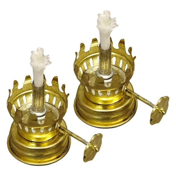 NICEXMAS Golden Metal Oil Lamp Burner - Perfect Replacement for Vintage Kerosene Lamps, 2Pcs