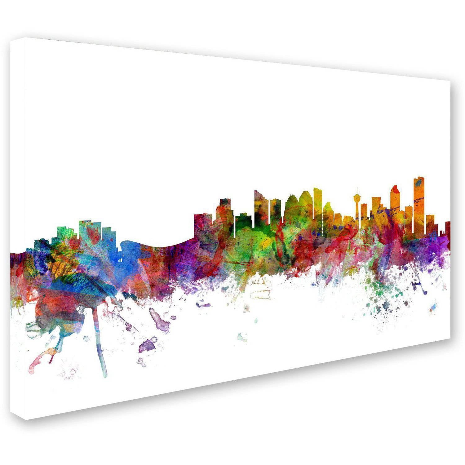 Trademark Fine Art "Calgary Canada Skyline" Canvas Art by Michael Tompsett