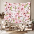 thumbnail image 2 of Pink Flowers Small Tapestry for Bedroom Wall Hanging Tapestry,Watercolor Spring Botanical Floral Leaves Ceiling Backdrop Tapestries Poster Blanket Wall Decor for Teens Room Living Room Dorm 23" x 28", 2 of 8