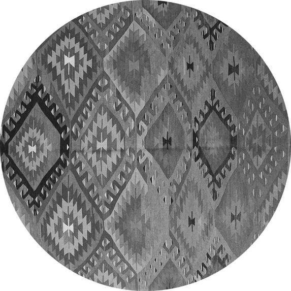Ahgly Company Indoor Round Southwestern Gray Country Area Rugs, 7' Round