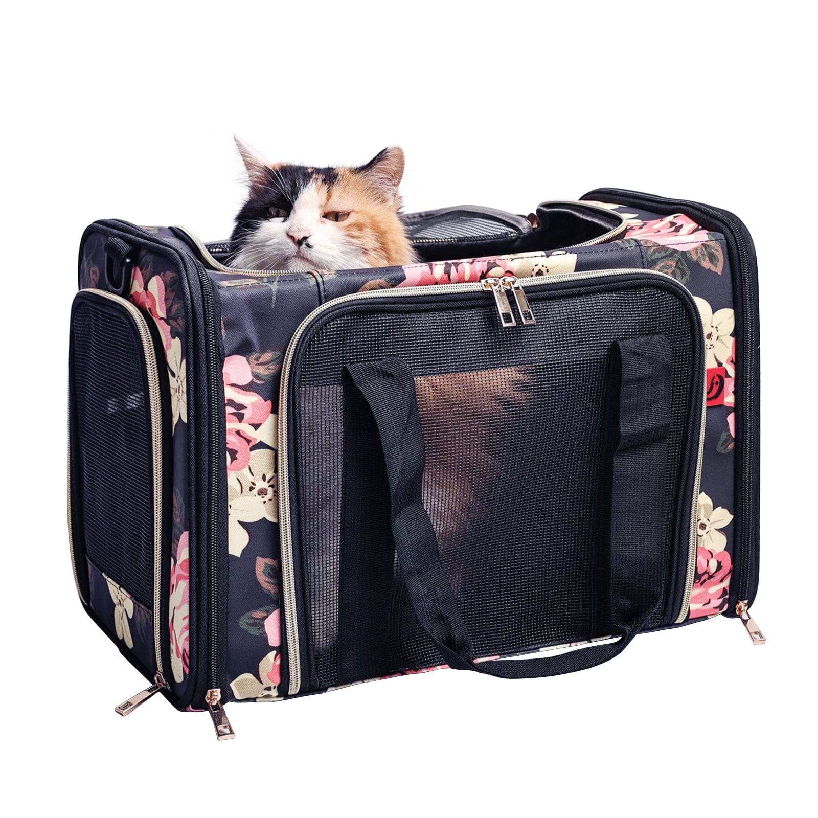 Extra Large Cat Carrier Soft Sided Folding Small Medium Dog Pet Carrier  24x16.5x16 Travel Collapsible Ventilated Comfortable 