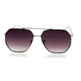 thumbnail image 6 of Retro Square Pilot Sunglasses Women Men 70s Vintage Trendy Silver Frame Black Lens, 6 of 9
