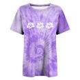 thumbnail image 5 of Babysbule Women's Tops Women's Vintage Drop Short Sleeves Printed Pattern Casual Short Sleeve Gradient Tie-dye Print Tops Blouse, 5 of 9