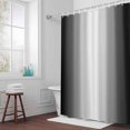 thumbnail image 5 of Ombre White Black Fabric Shower Curtain Gradient Color Washable Shower Curtains for Bathroom, Waterproof Bath Curtain with Hooks Home Decor 72x72in, 5 of 8