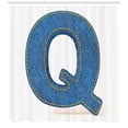 thumbnail image 3 of Ambesonne Monogram Q Shower Curtain, Conceptual Denim Font, 69"Wx84"L, Yellow and Blue, 3 of 3