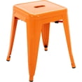 thumbnail image 6 of 18 inch Space-Saving & Stackable Design Metal Bar Stools Set of 2, Backless Style Stools for Indoor Outdoor Barstools for School Classroom Kitchen(Orange), 6 of 8