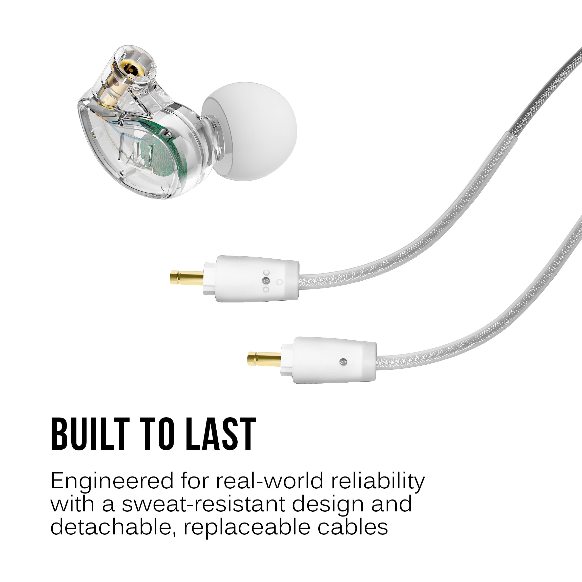 MEE audio M6 PRO In Ear Monitor Headphones for Musicians, 2nd Gen Model With Upgraded Sound, 2 Cords