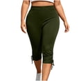 thumbnail image 4 of Maean Women's Capris Leggings Workout Athletic Elastic Waist Yoga Pant Casual Solid Color Pants, 4 of 7