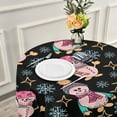 thumbnail image 6 of Coolnut Christmas Snowman Round Tablecloth 60", Waterproof Stain and Wrinkle Resistant Washable Decorative Table Covers for Kitchen Dining Tabletop Party Outdoor Picnic Christmas Decor, 6 of 7