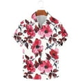 thumbnail image 5 of Yteetum Men's T Shirts Under $5.00 Hawaiian Floral Print T Shirts Casual Button Down Short Sleeve Lapel Beach Summer T-Shirts, 5 of 7