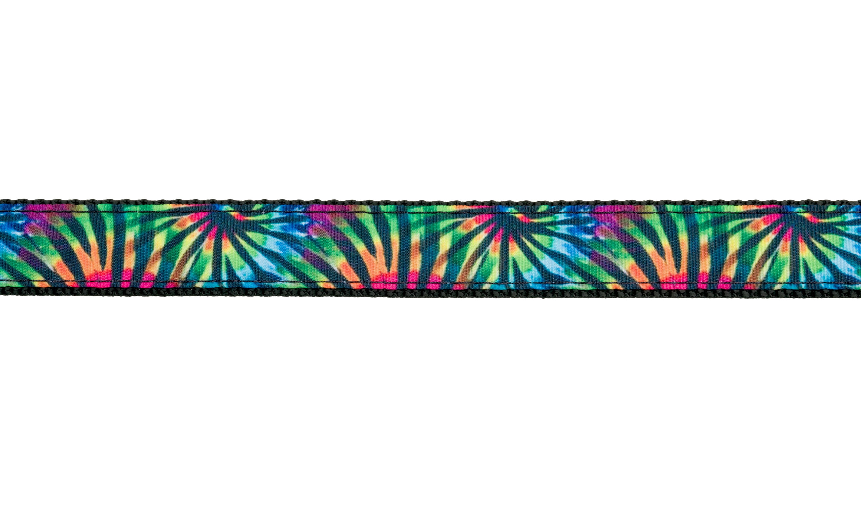 Country Brook Design - Tie Dye Stripes Ribbon on Black Nylon Webbing (1 Inch, 10 Yards)