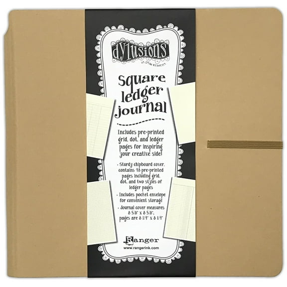 Dyan Reaveley's Dylusions Square Ledger Journal 8.625X8.625"-Kraft