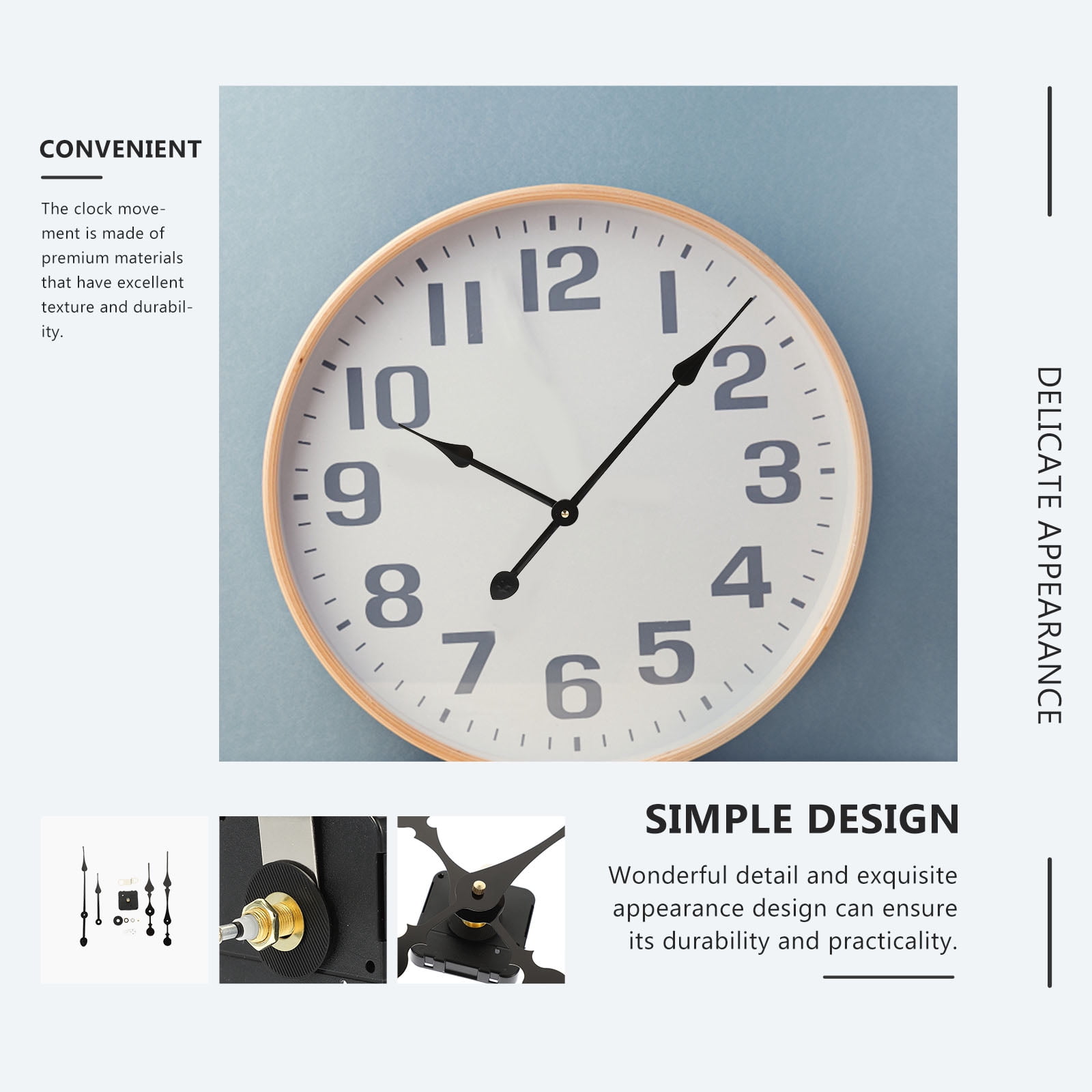 Raindrops 4 Sets Decorative Clock Hands and Mechanism Replacement Parts for Clock Repair and Craft Projects