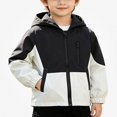 thumbnail image 2 of Afuyipoi Kids Zip Up Hooded Jacket Windbreaker Pockets Plain Casual Outdoor Travel Size 12 Mo-14Y Black Size 11, 2 of 9