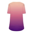 thumbnail image 4 of mfyjkho Tops De Tallas Grandes, Jersey De Mujer De Manga Corta Con Cuello Redondo, Plisado En El Pecho, Estampado De Color Degradado Tops Para Mujer M, 4 of 5