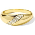 thumbnail image 2 of ORUYROP Chunky Rings for Women, 18K Gold Plated Simple Domed Statement Rings Stackable Thick Band Silver/Gold Plated Ring Minimalist Signet Ring, Size 5 to 9, 2 of 6