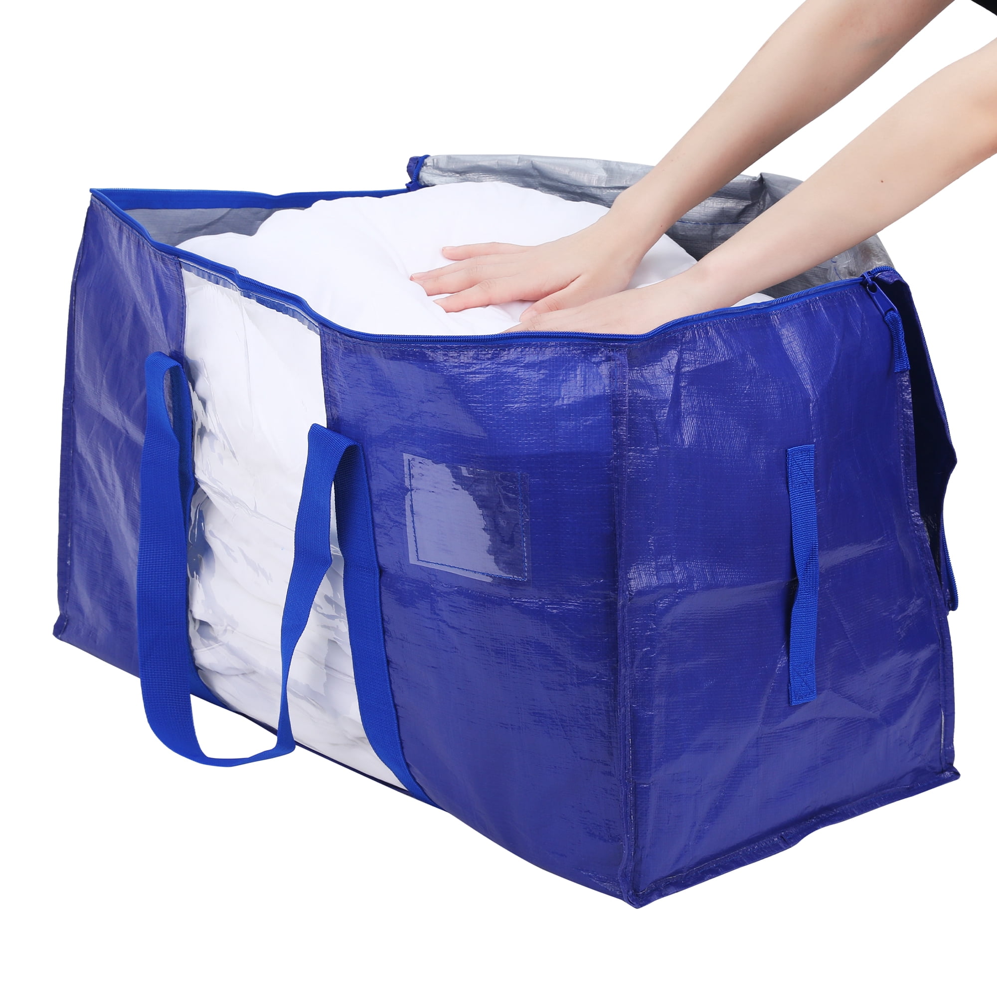Unique Bargains 1 Pack Clothes Storage Bags Moving Bags Blue 27*14*15in