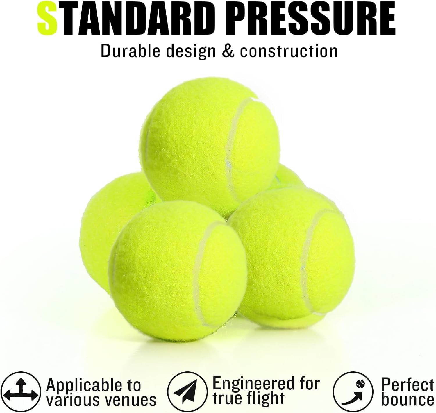 60 Pack Tennis Balls, Training Tennis Balls, Pet Dog Playing Balls, Practice Tennis Balls with Mesh Bag for Transport and Beginner Training